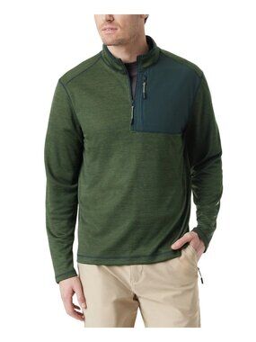 NWT Bass Outdoor Men's XXL Green Quarter-Zip Long Sleeve Sweatshirt J2024